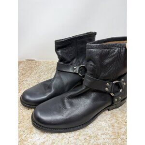 Frye Phillip Harness Short Boots Black Back Zip Closure Women’s Size 9